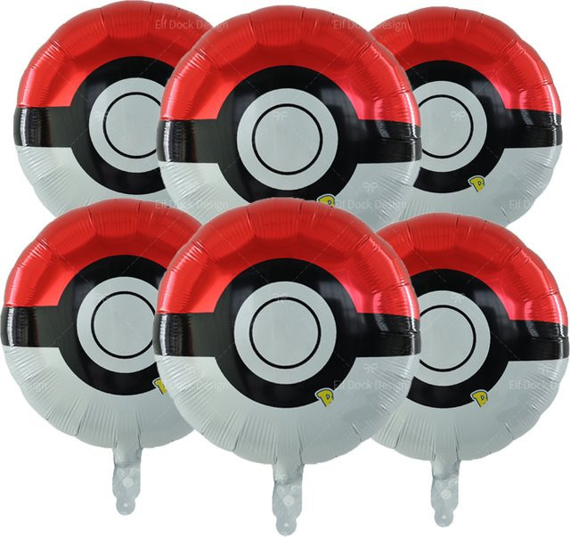 Potdemiel Pikachu Geburtstag Party Luftballons Set mit Poke Ball Folienballons für Kinder und Jungen - Bild 1