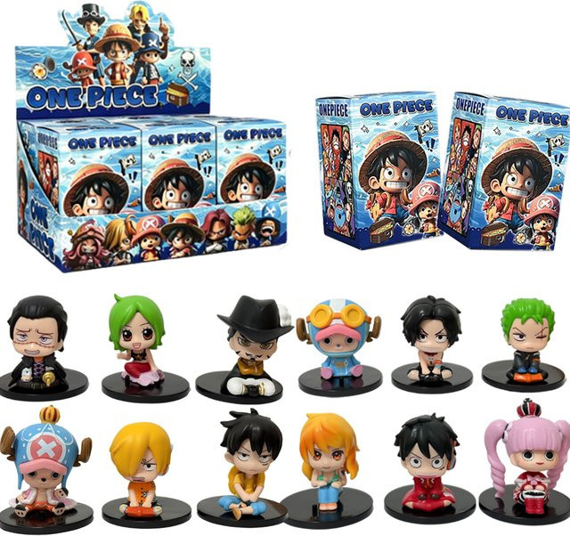 Bandai One Piece Mini-Figuren, 12-teiliges Set, Anime-Charaktere, PVC-Modellstatue - Bild 1