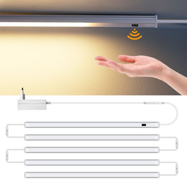 MALITAI LED-Beleuchtungsset für die Küche mit Bewegungssensor, dimmbar und verknüpfbar, Silber, Aluminium, COB-Technologie mit Touch-Schalter und USB-Anschluss - Bild 1