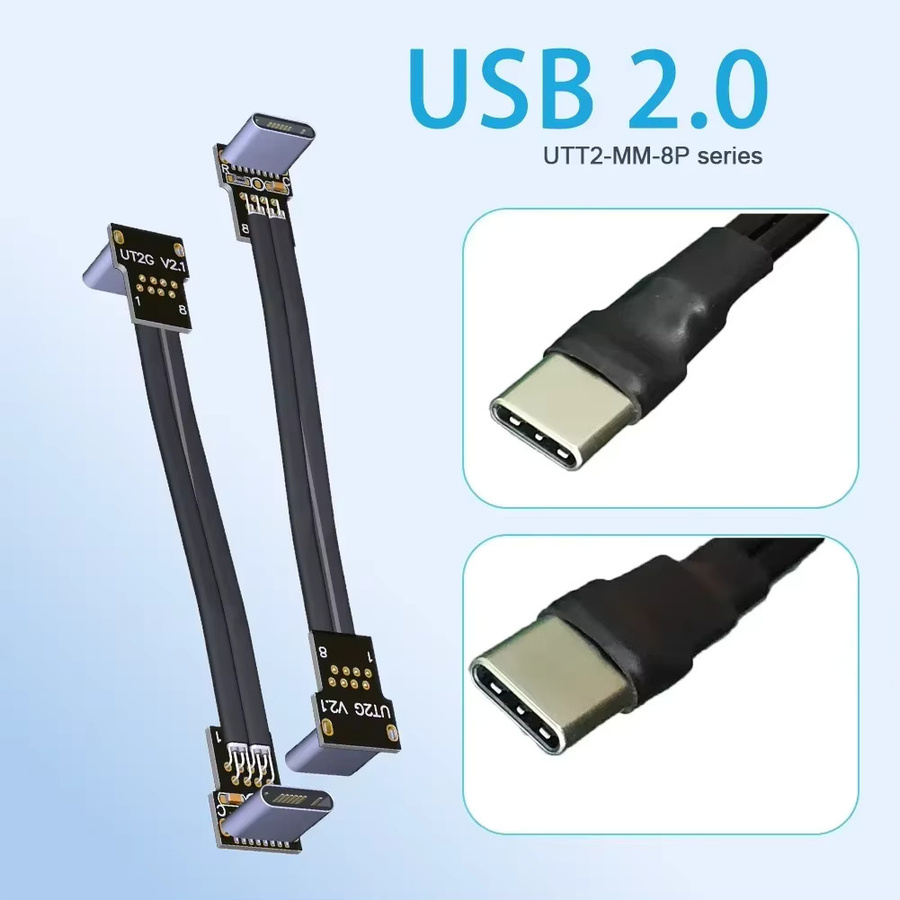 SPEEDIER USB-C auf USB-C Datenladekabel mit 90-Grad-Winkel, flaches und abgeschirmtes Kabel in Schwarz - Bild 2