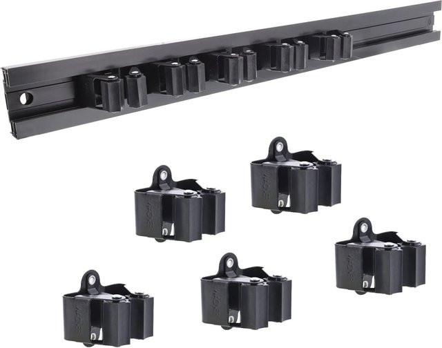 Wagner Gerätehalter 5-teilig aus Stahl und Aluminium, ausziehbar 60-110 mm, Länge: 55 cm, schwarz und galvanisiert - Bild 1
