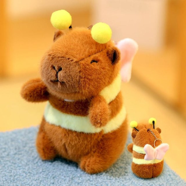Capybara-Plüschschlüsselanhänger, Schmetterlingsflügel, brown, Damen - Bild 1