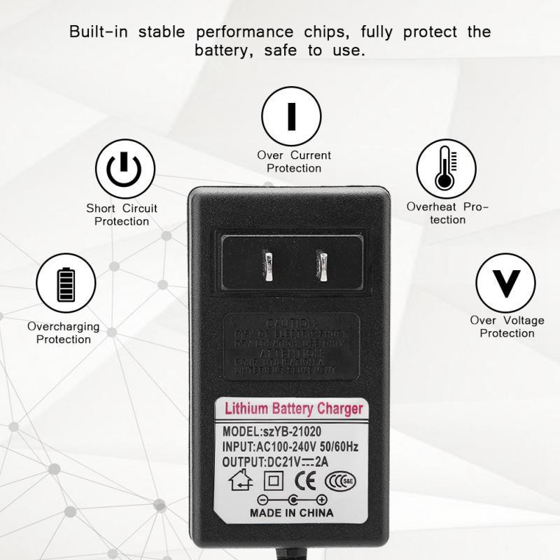 Aamazing Ladegerät Netzteil Adapter für Lithium-Ionen-Batterien mit UK-Stecker, Schwarz - Bild 2