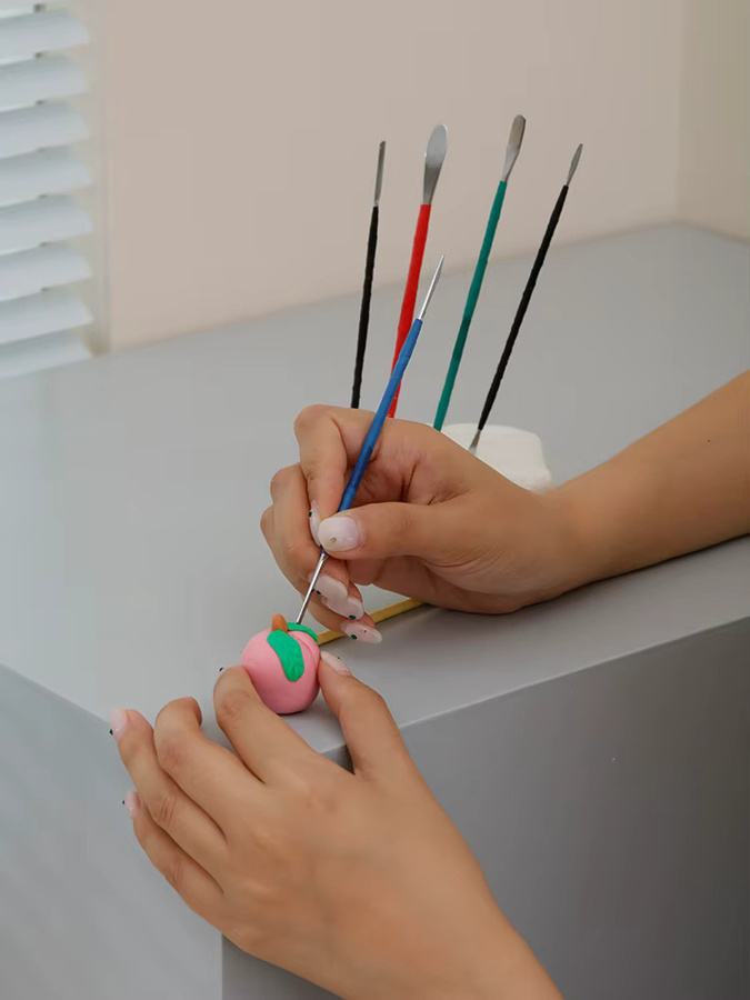 Multicolor Modellierwerkzeug-Set aus Kunststoff und Metall für Ton, Keramik und Polymer Clay mit Spatel und Auge-Form für deine DIY-Skulpturen - Bild 2