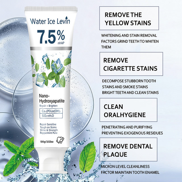 Water Ice Levin Zahnpasta mit 7,5% Hydroxyapatit, 100g - Bild 1