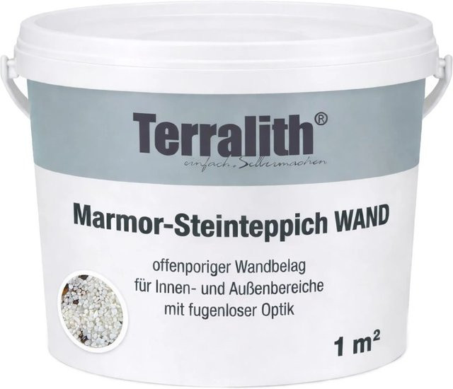 Terralith Edelsteinteppich Wand Tigerauge Bianco in Natursteinoptik, Farben: Weiß, Beige, Braun - Bild 1