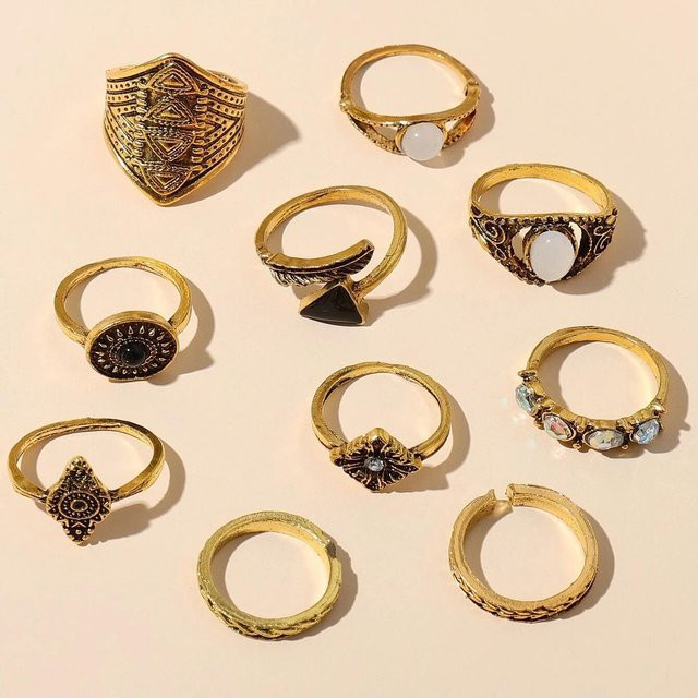 Gelenkring Allbestart, 10-teilig, geometrisch, gold, Damen - Bild 1
