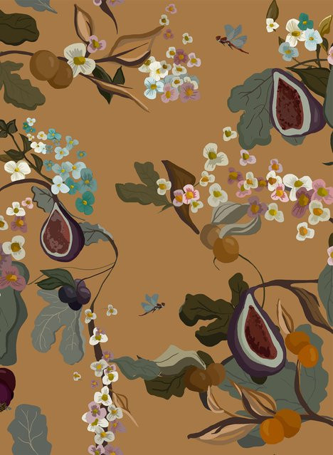 Coordonne Wallpaper Fruits Non-Woven Gelb/Ocker Sommer Motiv 8000051N - Bild 1