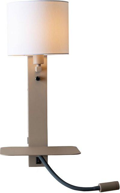 it´s about RoMi Florence LED Wandleuchte mit verstellbarem Leselicht in Weiß mit Leinenstoff - Bild 1