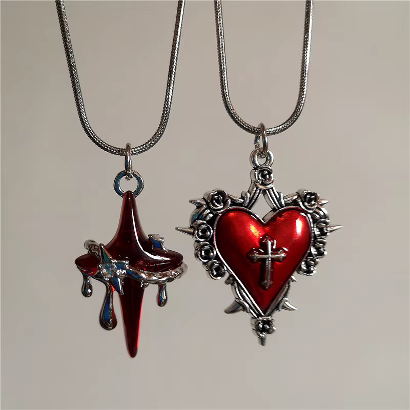 imixlot Halskette, Herz Kreuz Star Pendent, Silber, Unisex - Bild 1