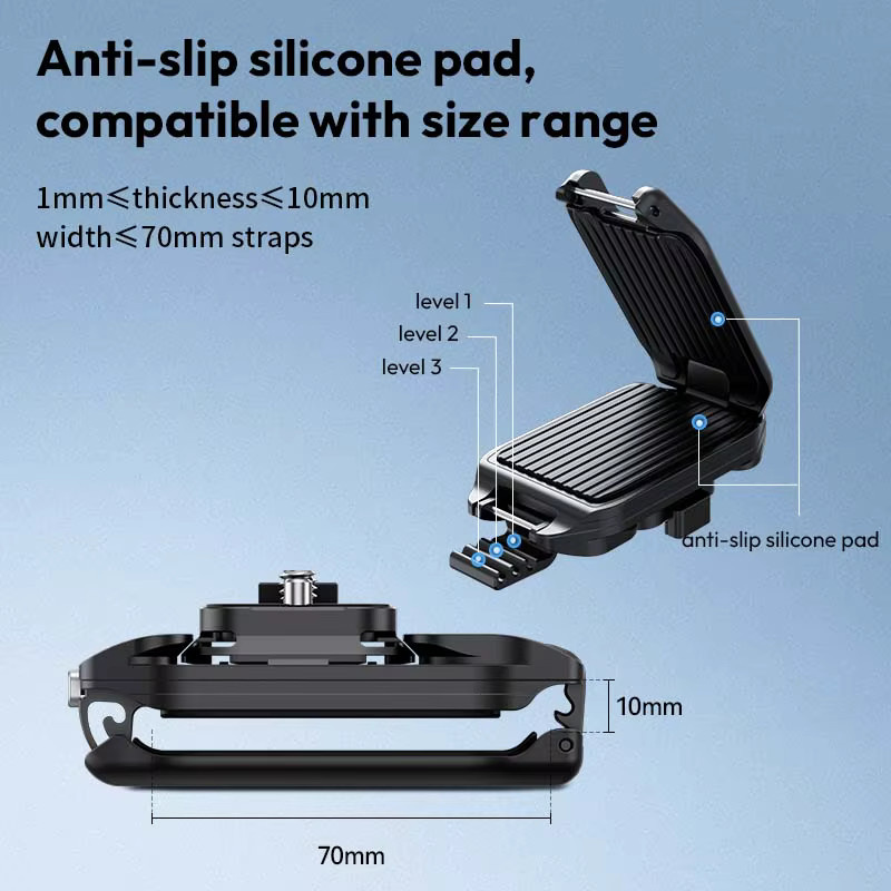 Ulanzi UKA07 Rucksack Kamera Clip Halterung Kit mit Quick Release Platte für Arca Swiss F38, Schwarz - Bild 2