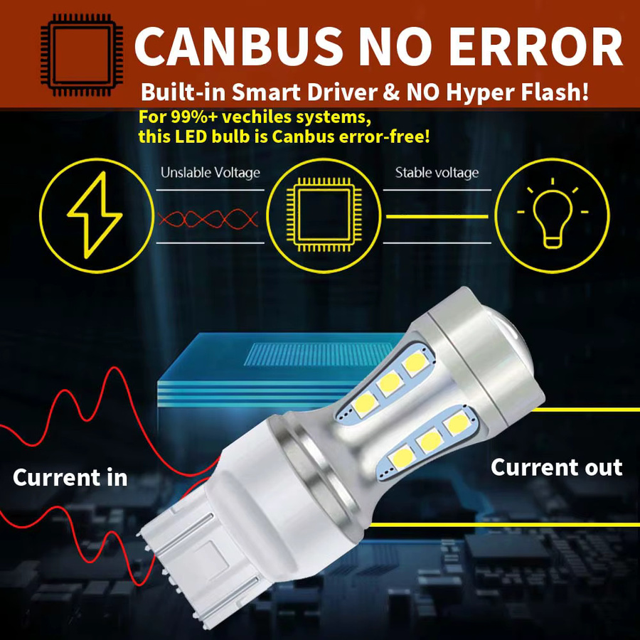 Neallor LED Bremslicht und Blinker Birnen Set T20 W21/5W 7443 580 WY21W für Auto und Motorrad 12V, 2 Stück - Bild 6
