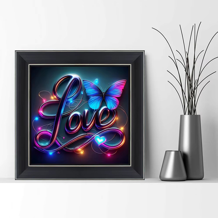 EverShine Diamant-Stickerei DIY Mosaik-Set mit Schmetterling und Liebe in Multicolour, Kunst-Malerei-Set für Erwachsene, B/H: 20 x 20 cm - Bild 3