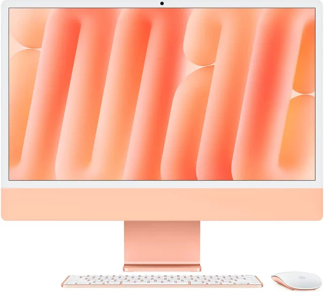 Apple iMac 24 Zoll All-in-One Computer M4 10-Core CPU 10-Core GPU Orange 24GB RAM 1TB SSD mit Maus und Thunderbolt/Ethernet/LAN - Bild 1