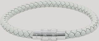 Lederarmband, Hellgrau, Edelstahlverschluss, Herren - Bild 1