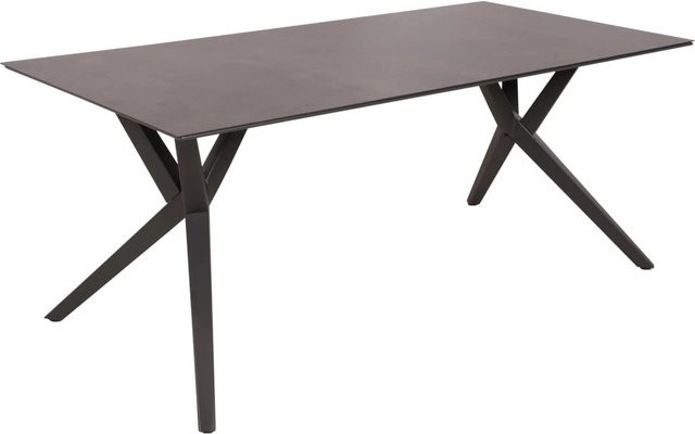 DELUKE Gartentisch LOREN aus Laminat und Aluminium in Grau, B/T/H: 180 x 90 x 74,5 cm, wetterfester Outdoor-Tisch für Garten und Terrasse - Bild 1