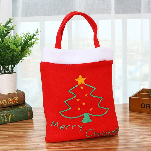 Rote Weihnachts-Geschenktasche für Kinder als Süßigkeiten-Beutel und Mini-Handtasche für Weihnachtsdekoration und Partys - Bild 1