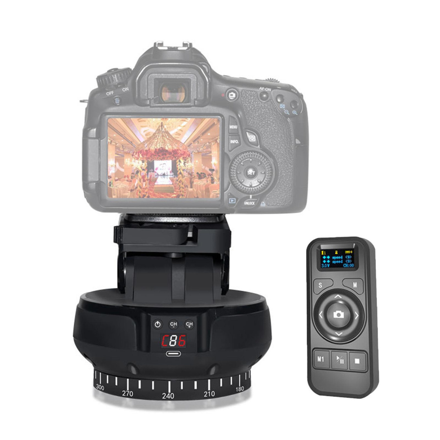 Andoer YT1200 motorisierter 2-Achsen-Panoramakopf mit 360-Grad-Drehung in Schwarz - Bild 3