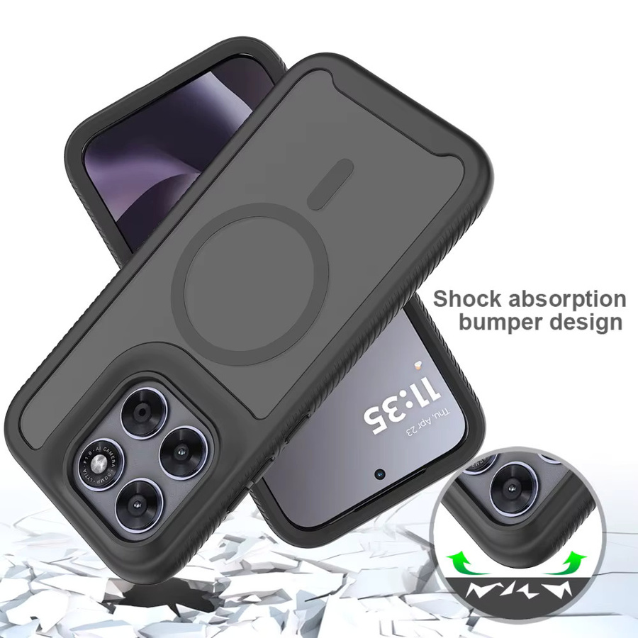 Robuste Panzer-Magnet-Hülle für Motorola Moto G87 G77 G67 G17 G06 G56 G86 Power 5G mit Soft-Touch-Bumper und Fallschutz in Schwarz und Grün - Bild 6