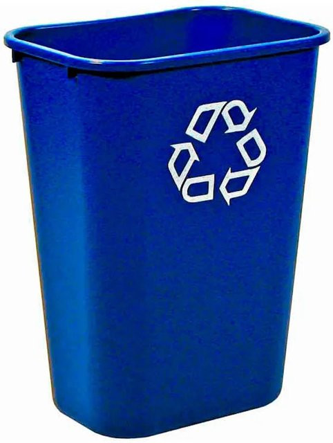 Rubbermaid PROREGAL Rechteckiger Abfallbehälter mit Recyclingsymbol, Blau, H x B x T: 50,5 x 27,9 x 38,7 cm - Bild 1