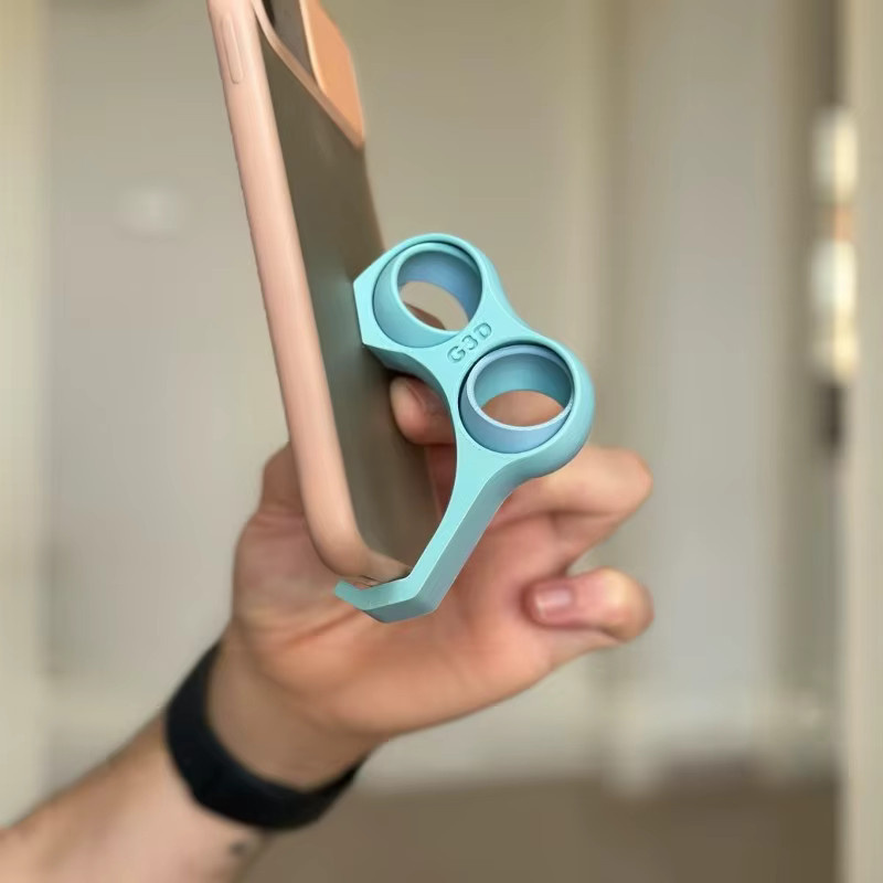 YIYUEQIANLI Fingerring Telefonhalter in Weiß, ergonomischer Finger-Telefonständer und kreativer Griffhalter zur Stressreduktion - Bild 2
