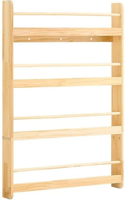 SoBuy Wandregal Kinderregal mit 4 Ablagen in Natur, B/H/T: 80 x 118 x 12 cm - Bild 1