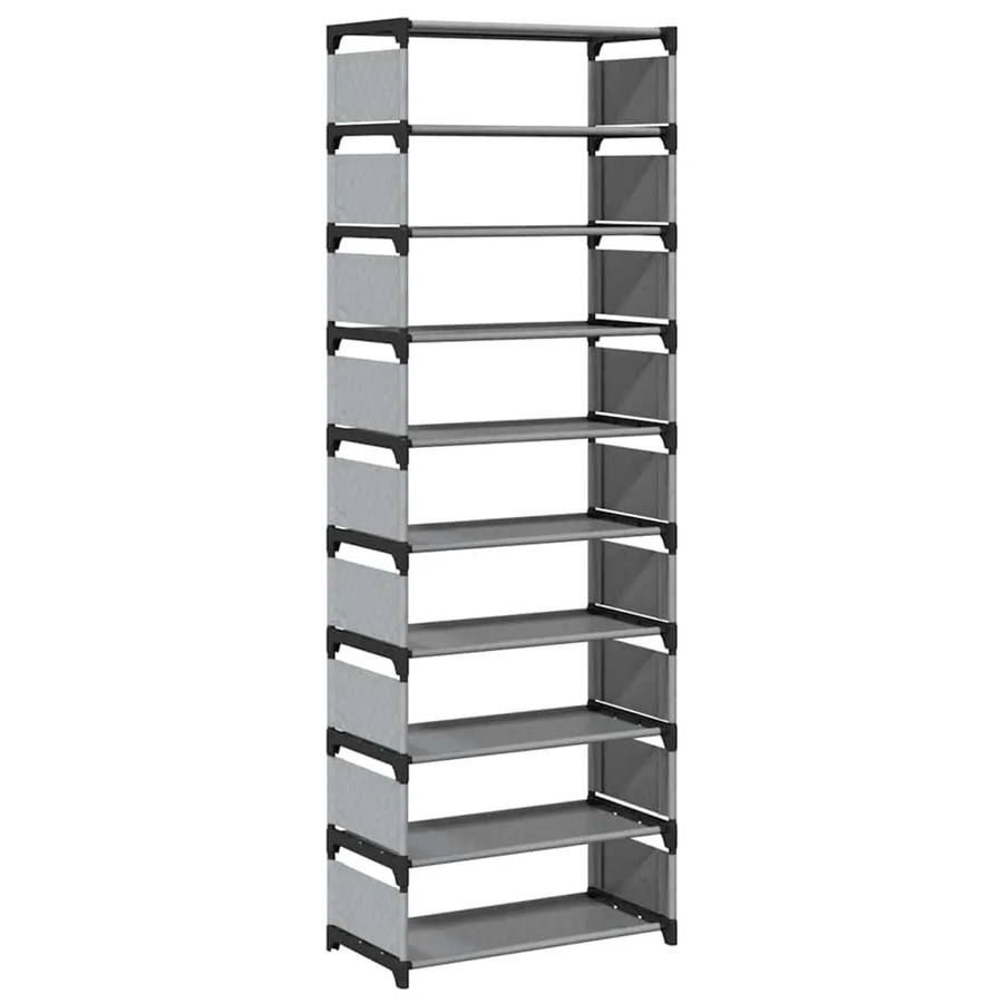 vidaXL Schuhregal 10-stöckig Grau B/T/H: 54 x 28 x 158 cm - Bild 2