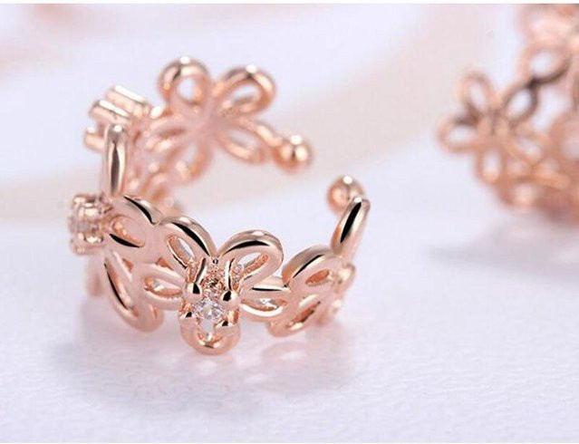 Clip-Ohrring 925 Silber, Roségold, Zirkonia, Damen - Bild 1