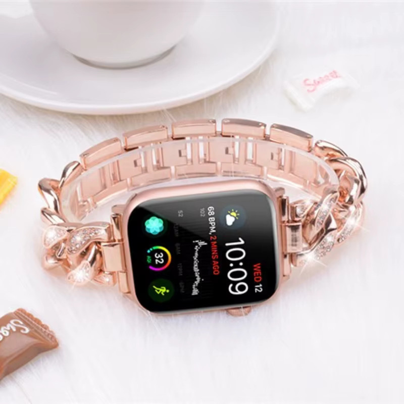 Cor Uhrenarmband Edelstahl, Roségold, Diamant, Kristall, Damen - Bild 2