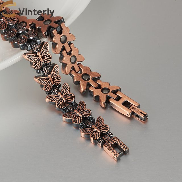 Vinterly Magnetarmband, Kupfer, Schmetterlingskettenglied, Damen - Bild 1