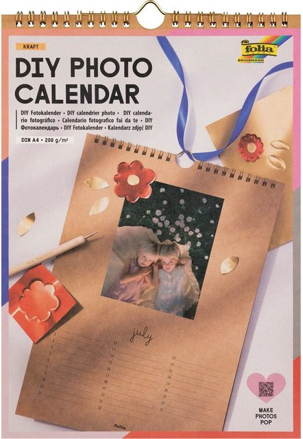 DIY Fotokalender Kraft Braun DIN A4 mit Monatsansicht aus FSC-zertifiziertem Material - Bild 1