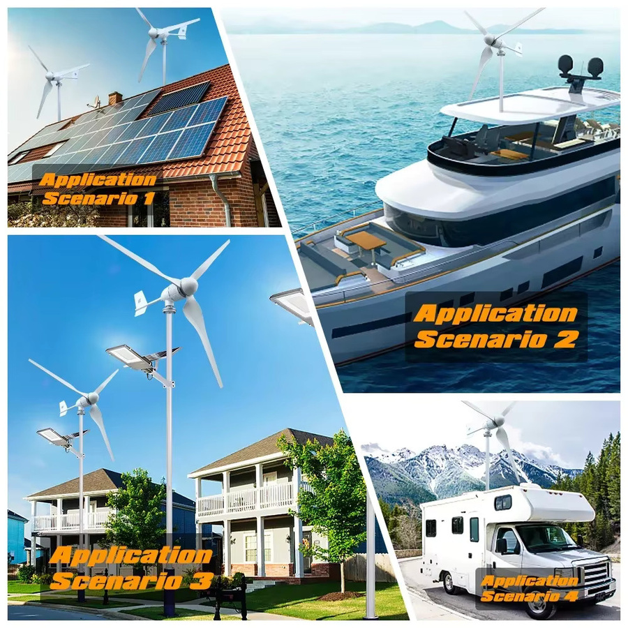 SMARAAD Horizontalachsen-Windturbine Windgenerator 5KW 2KW in Weiß für den Heimgebrauch (12V 24V 48V 96V) - Bild 4
