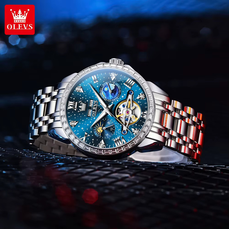 OLEVS Armbanduhr, Automatik, Edelstahl, Mondphase, Herren - Bild 2