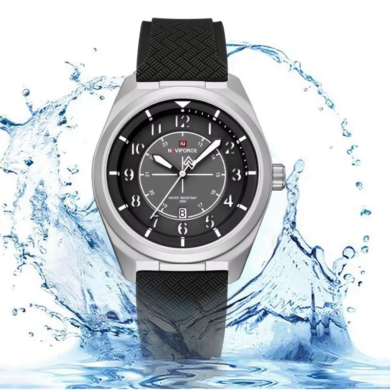 NAVIFORC Armbanduhr, Quarz, Silikonarmband, Schwarz, Herren - Bild 4