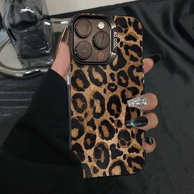 TUNEDEE Handyhülle mit Leopardenmuster für iPhone 11 bis iPhone 18 Pro Max, stoßfeste Schutzhülle in Multicolour - Bild 1