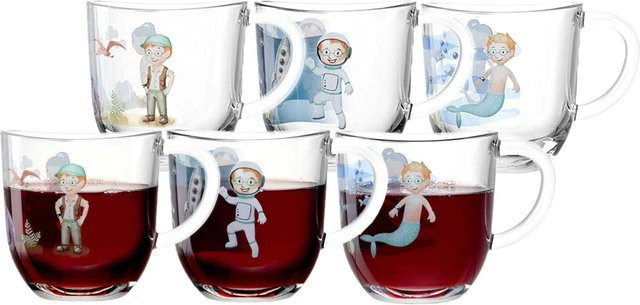 Leonardo Bambini Avventura Kindertassen aus Glas, transparent, 6er Set, 280 ml pro Tasse - Bild 1