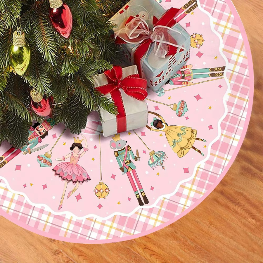 VIKAMA Weihnachtsbaumrock Pink Edition mit Nussknacker-Motiv für deine festliche Weihnachtsdekoration - Bild 3