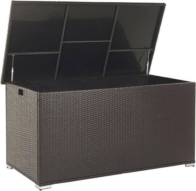Beliani Truhe MODENA in Dunkelbraun im Boho-Design aus Rattan und Metall, B/T/H: 155 x 75 x 80 cm - Bild 1