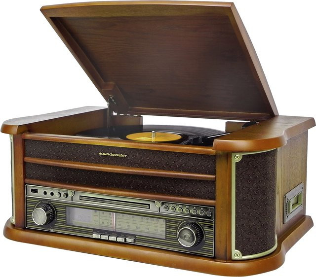 Soundmaster NR560 Musikanlage in Eiche mit USB-Plattenspieler, Bluetooth, CD und Radio AM/FM - Bild 1