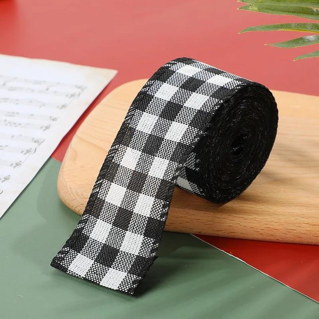Binchi Outdoor Product Vintage Hanfimitationsband mit Draht für Weihnachtsdekorationen und DIY-Bastelarbeiten, 6 Rollen, Farben: Rot, Grün, Schwarz, Breite: 5 cm, Länge: 600 cm pro Rolle - Bild 1