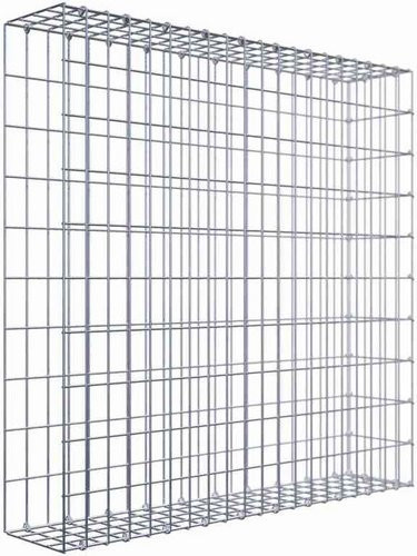 Gabiona C-Ring Anbaukorb Typ 2 aus Stahl in Silbergrau, B/T/H: 100 x 100 x 20 cm, Maschenweite: 5 x 10 cm - Bild 1