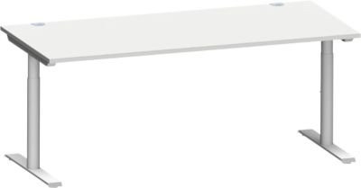 Schäfer Shop Genius Schreibtisch MODENA FLEX mit T-Fuß-Rundrohr in Lichtgrau, B: 180 cm, T: 80 cm - Bild 1