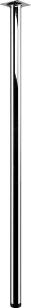 Hettich Tischbein Chrom Silber, Höhe: 80 cm, Durchmesser: 3 cm - Bild 1