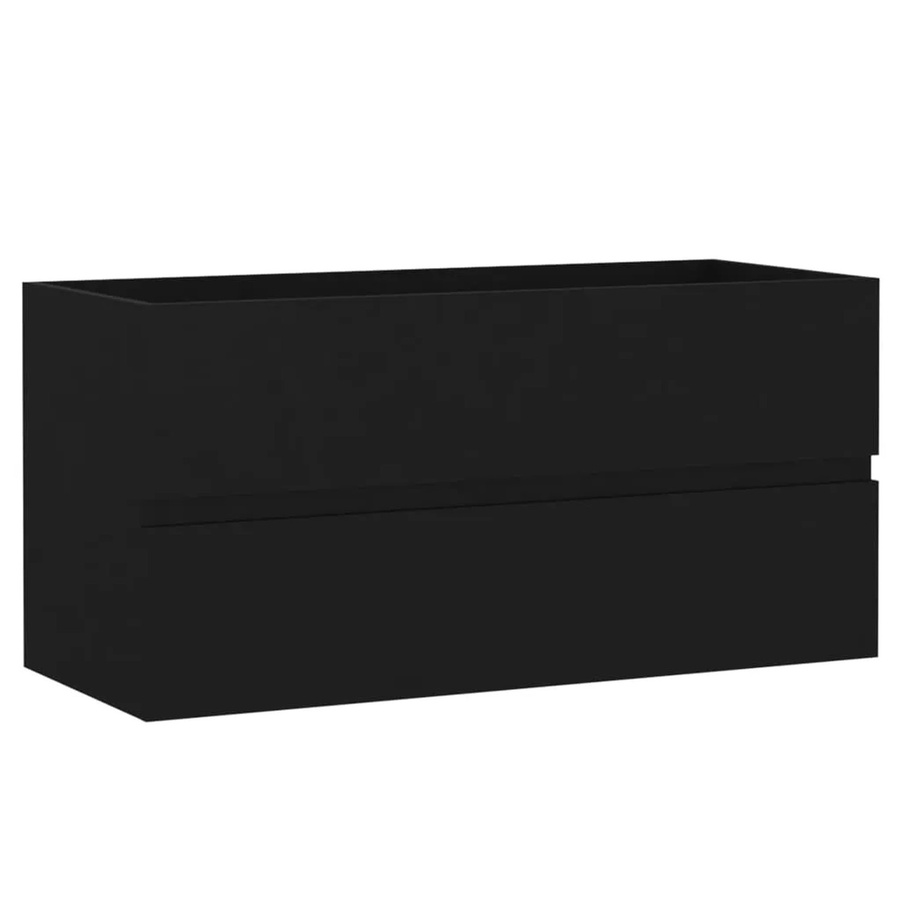 vidaXL Waschbeckenunterschrank Schwarz aus Holzwerkstoff B/T/H: 90 x 38,5 x 45 cm - Bild 2