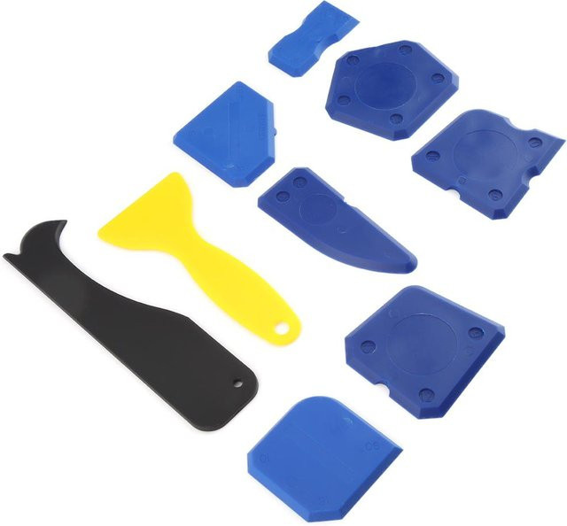 9-teiliges Silikondichtungsentferner Set und Glasschaber zur Fugenreinigung in Blau - Bild 1