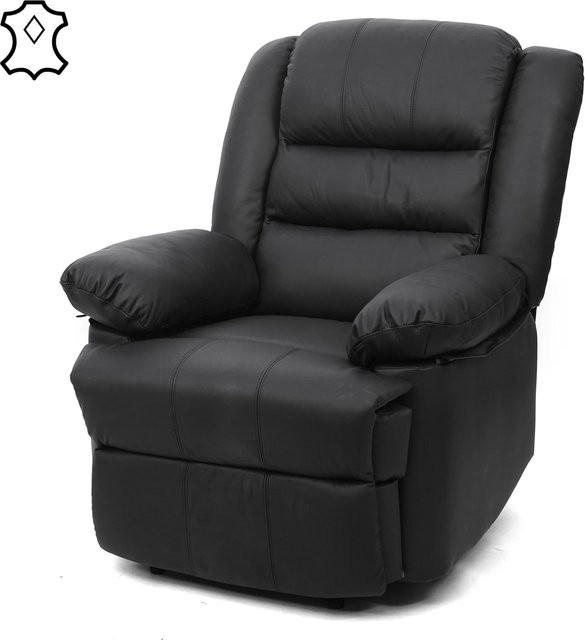 MCW Relaxsessel G15 Fernsehsessel aus Leder und Kunstleder in Schwarz, B/T/H: 101 x 87 x 100 cm - Bild 1