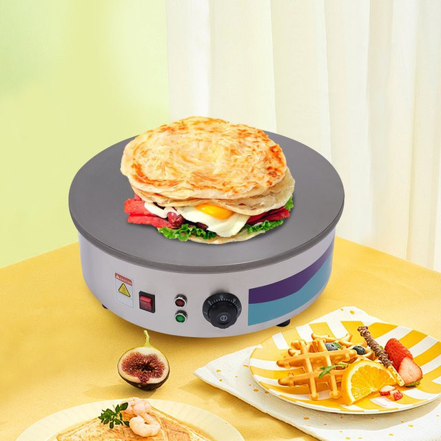 Bymaocar Multifunktionale Crêpes-Maschine mit Temperaturregelung und Zubehör in Silber - Bild 1