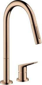 Hansgrohe Axor Citterio M 2-Loch-Spültisch-Einhebelmischer mit Ausziehbrause in Polished Red Gold - Bild 1