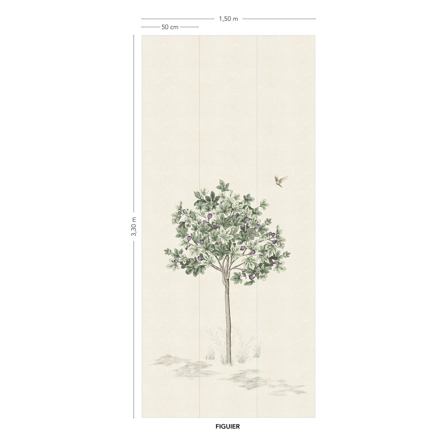 Isidore Leroy Wandtattoo Mural Arbustes Naturel Figuier in Grün, Grau und Multicolour - Bild 2