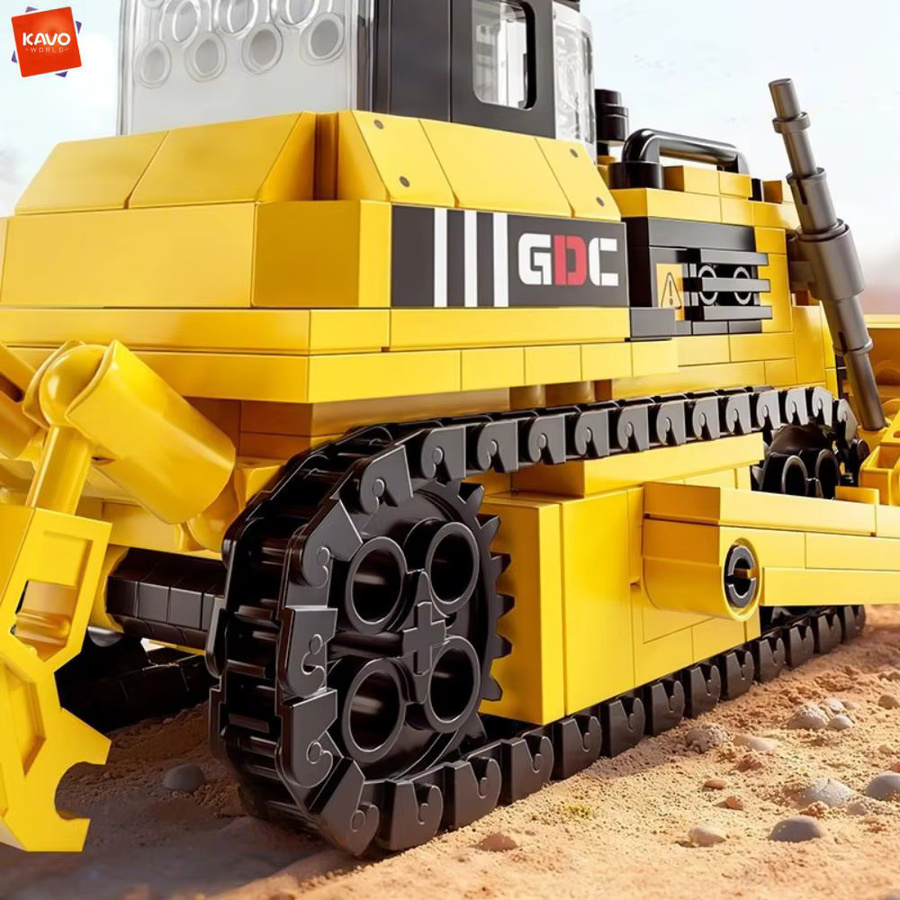 KAVOWORLD City Engineering Gelbes Bulldozer-Baufahrzeug, Bausteine-Set, 408 Teile - Bild 4